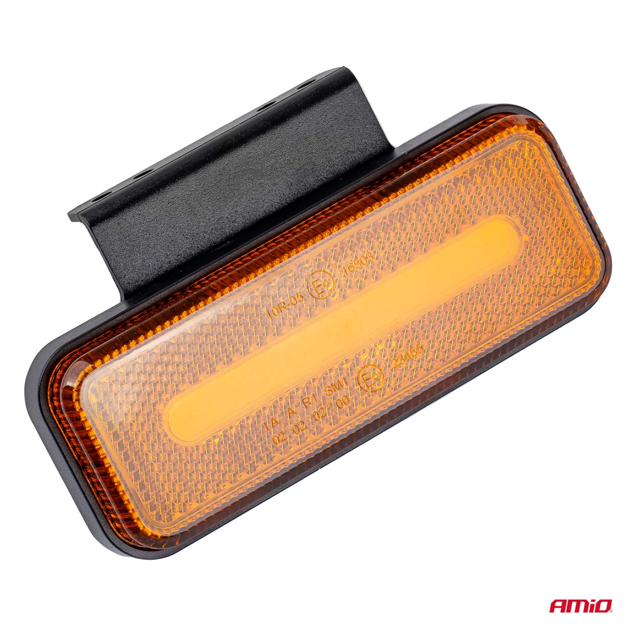 Orange LED-markeringslygte set fra siden