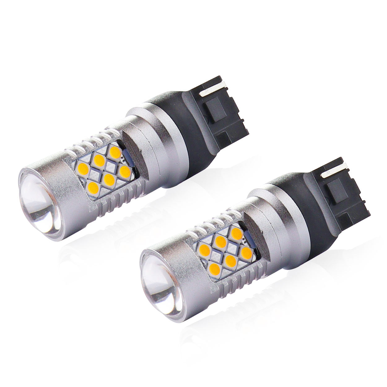 Bombilla LED T20 7440 WY21W con dimensiones compactas
