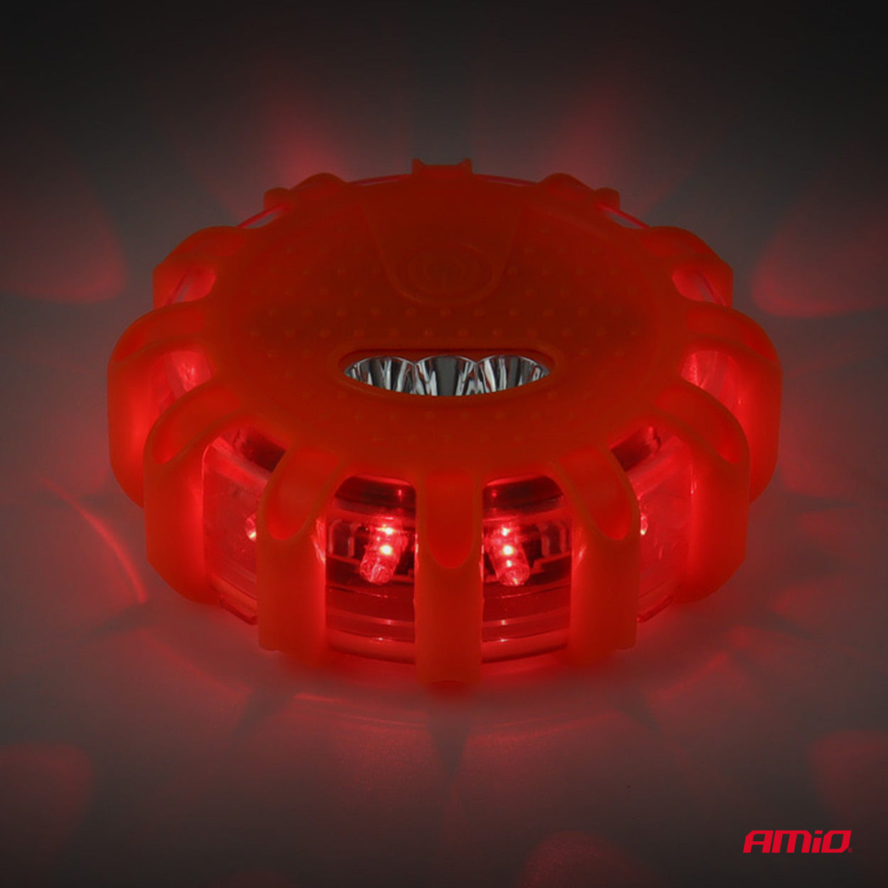 LED-advarselslampe med robust gummikappe