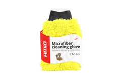 Guante de microfibra amarillo para lavado y limpieza del coche