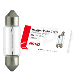 Bombillas halógenas tipo festón C10W de 31 mm y 12 V