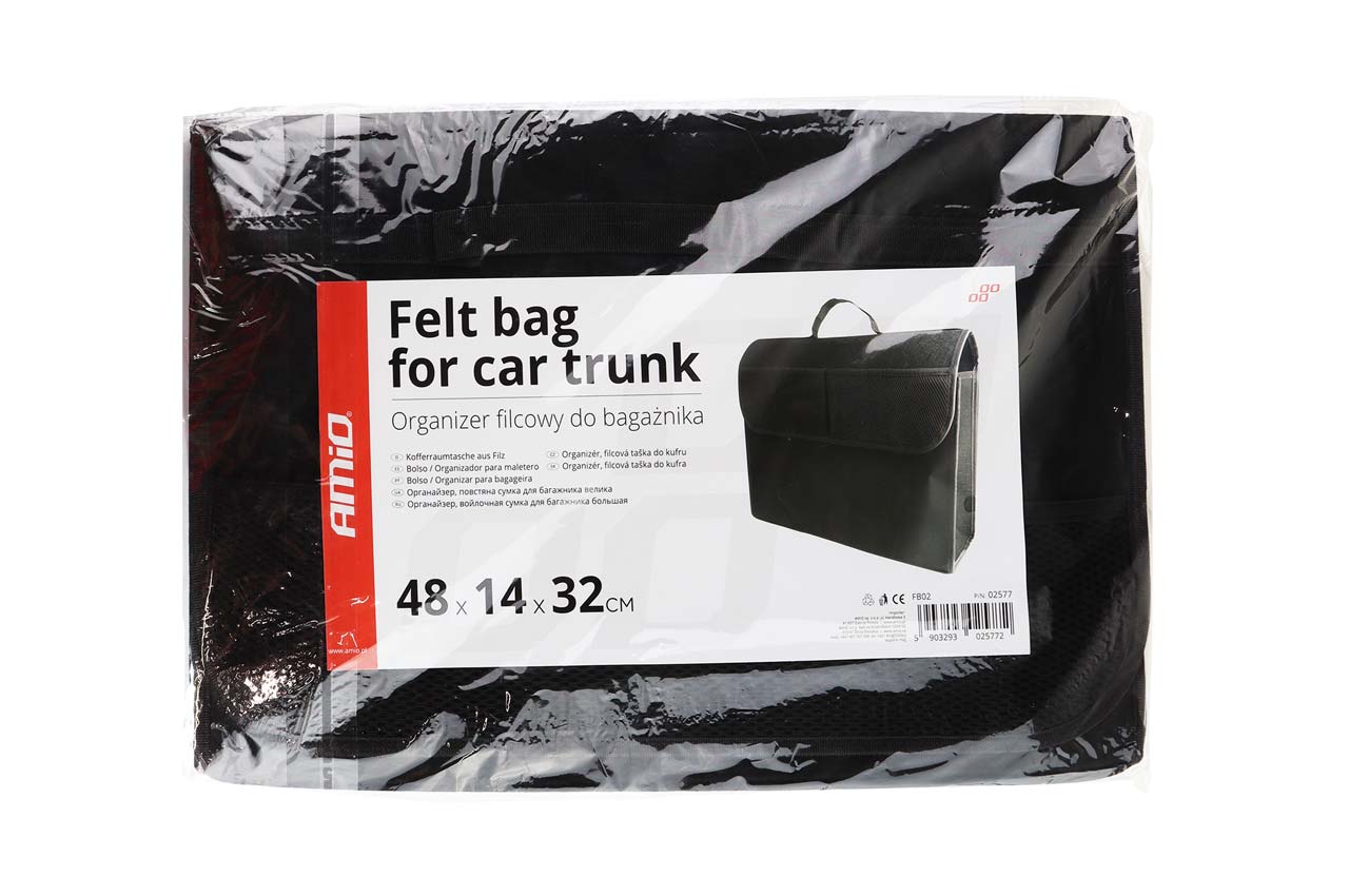 Bolsa de fieltro para maletero con medidas de 48 x 14 x 32 cm