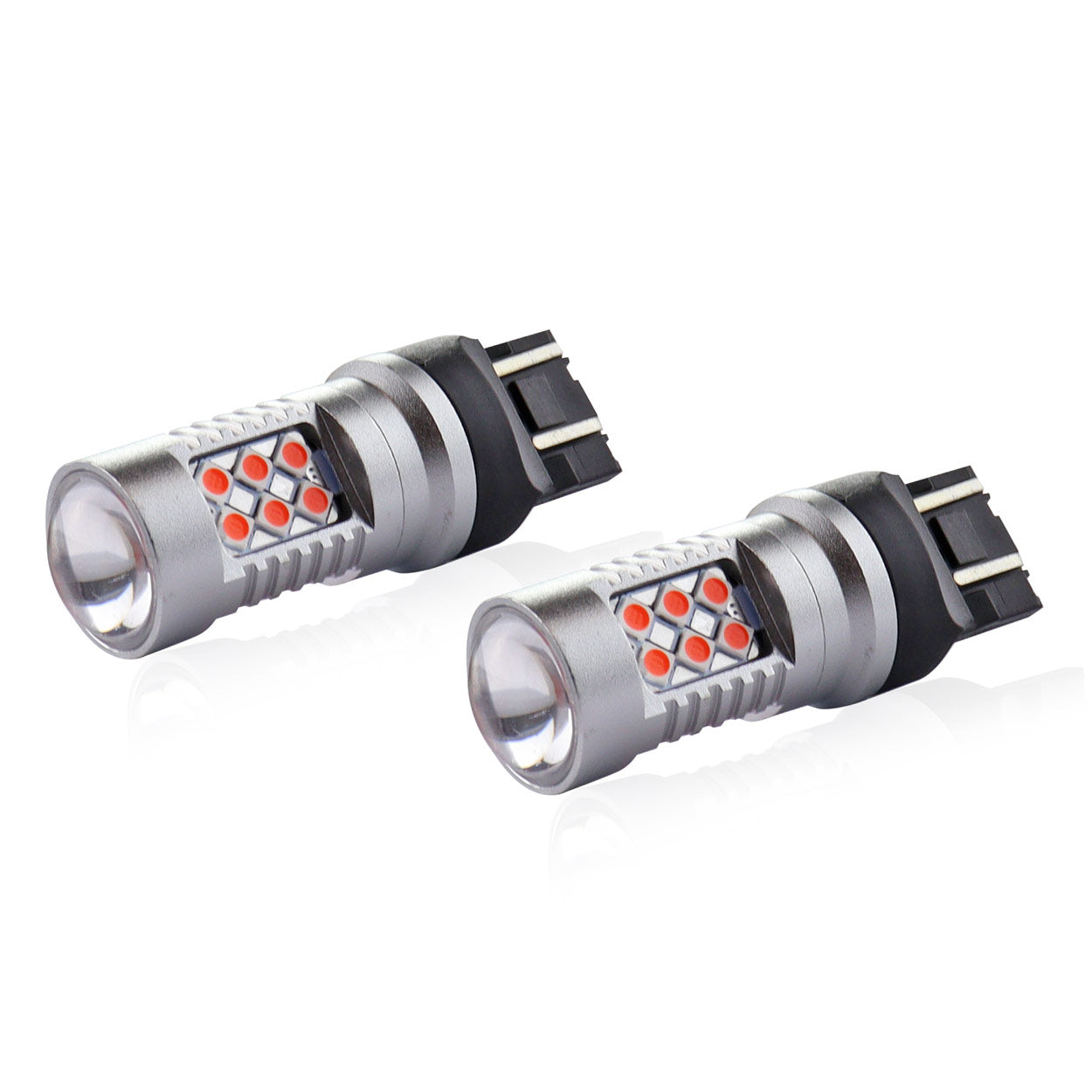 Bombilla LED T20 7443 roja de doble filamento