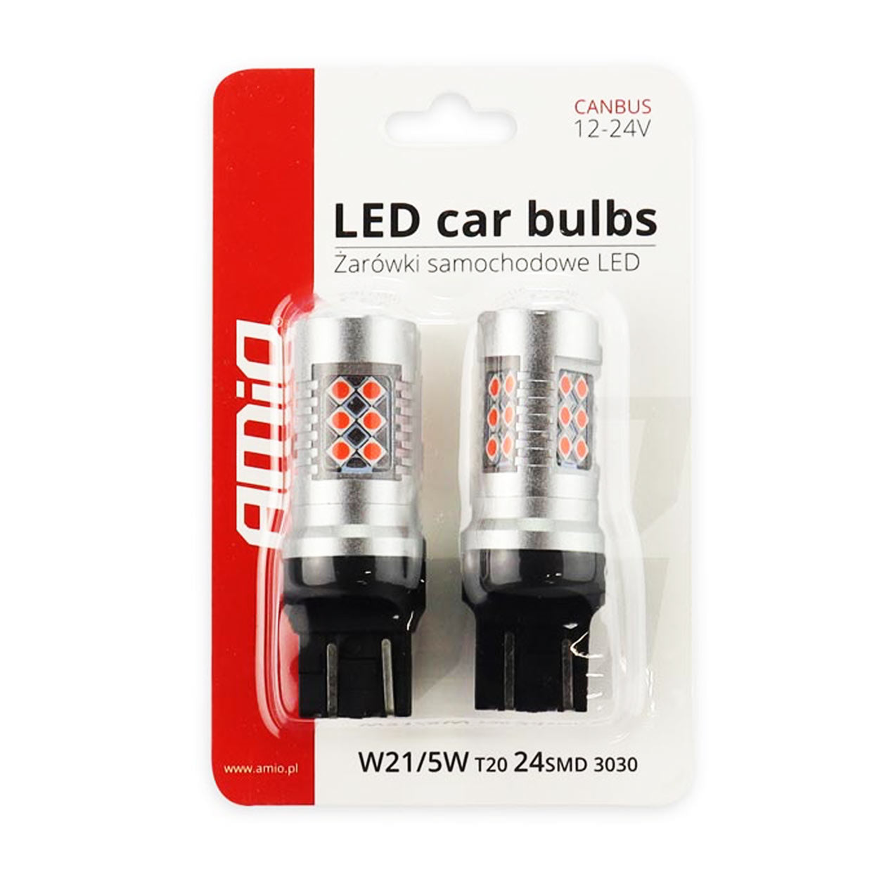 Bombilla LED CANBUS T20 7443 roja