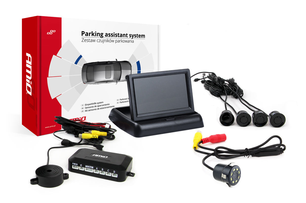 Parkeringsassistentsystem med 4,3 tommer TFT-display og bakkamera