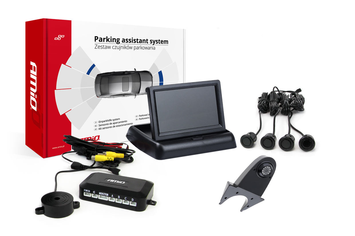 Parkeringsassistentsystem med 4,3 tommer display og bakkamera