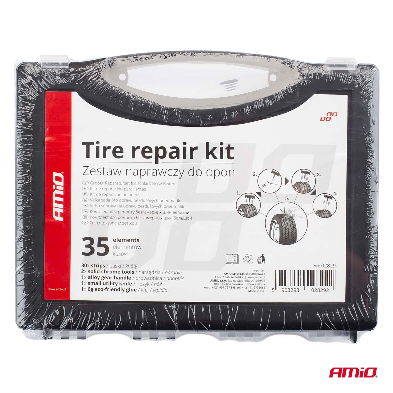Kit completo de reparación para neumáticos sin cámara