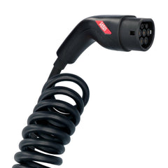 Cable de carga en espiral Carpoint para coches eléctricos Type 2 a Type 2, 16 A, trifásico, 6 metros 