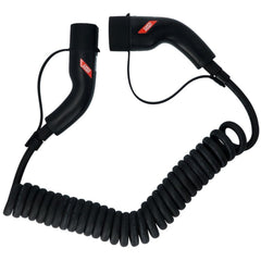 Cable de carga en espiral Carpoint para coches eléctricos Type 2 a Type 2, 32 A, trifásico, 6 metros 