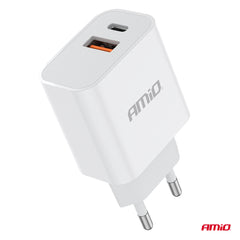 Cargador de pared compacto de 20W con dos puertos USB