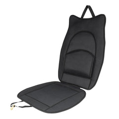 Cojín de asiento negro con soporte lumbar para asiento de coche