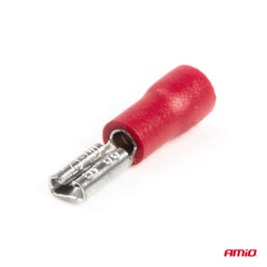 Juego de terminales planos hembra rojos para montaje en cable
