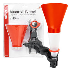 Motorolie-tragt med holder og transparent underkammer