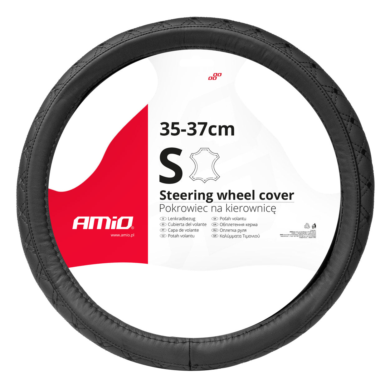 Funda para volante de cuero auténtico para volante de 35-37 cm