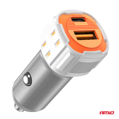 Billader med USB-A og USB-C til opladning