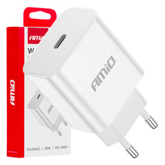 Hvid USB-C-vægoplader med 20W Power Delivery