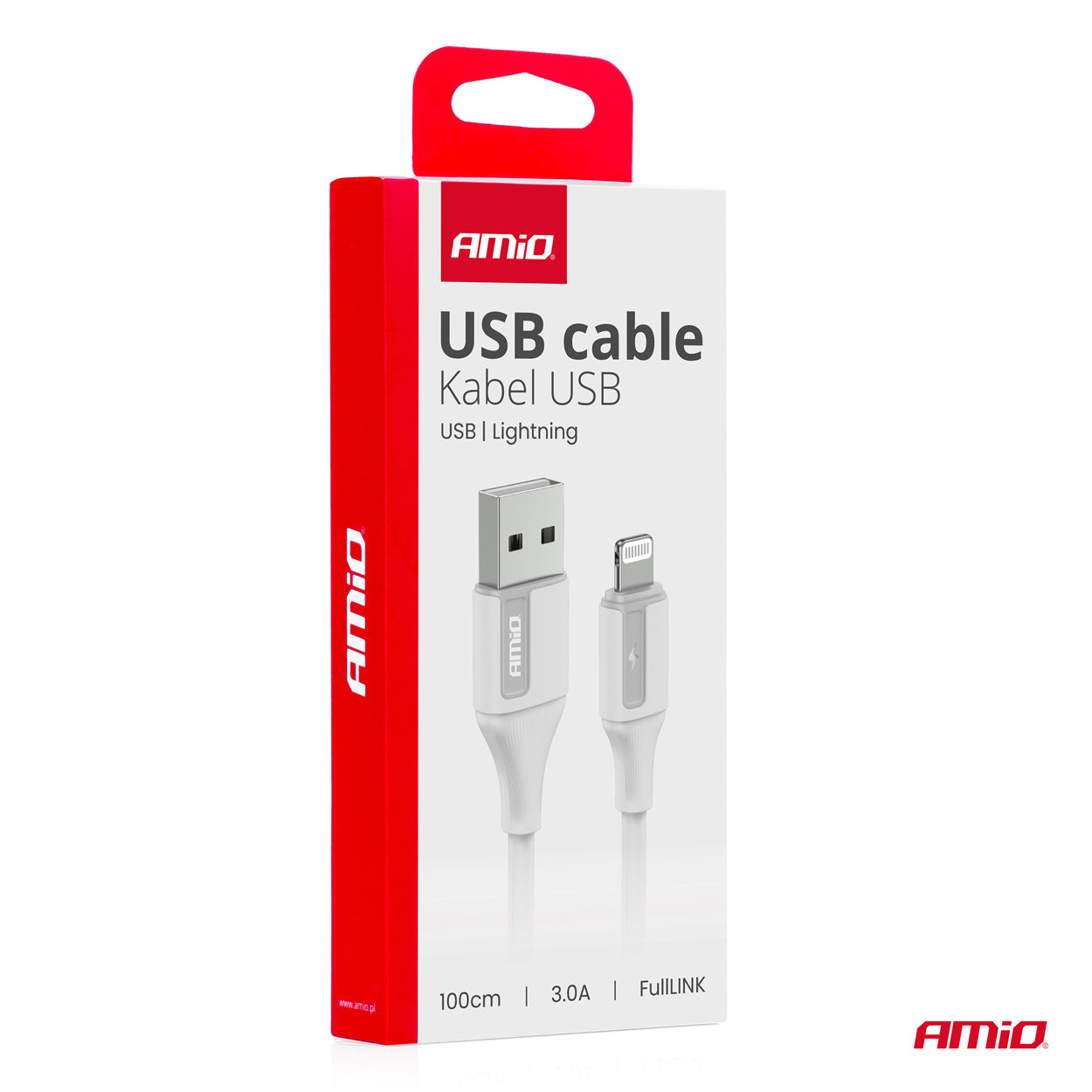Detalje af USB-A til Lightning-kabel
