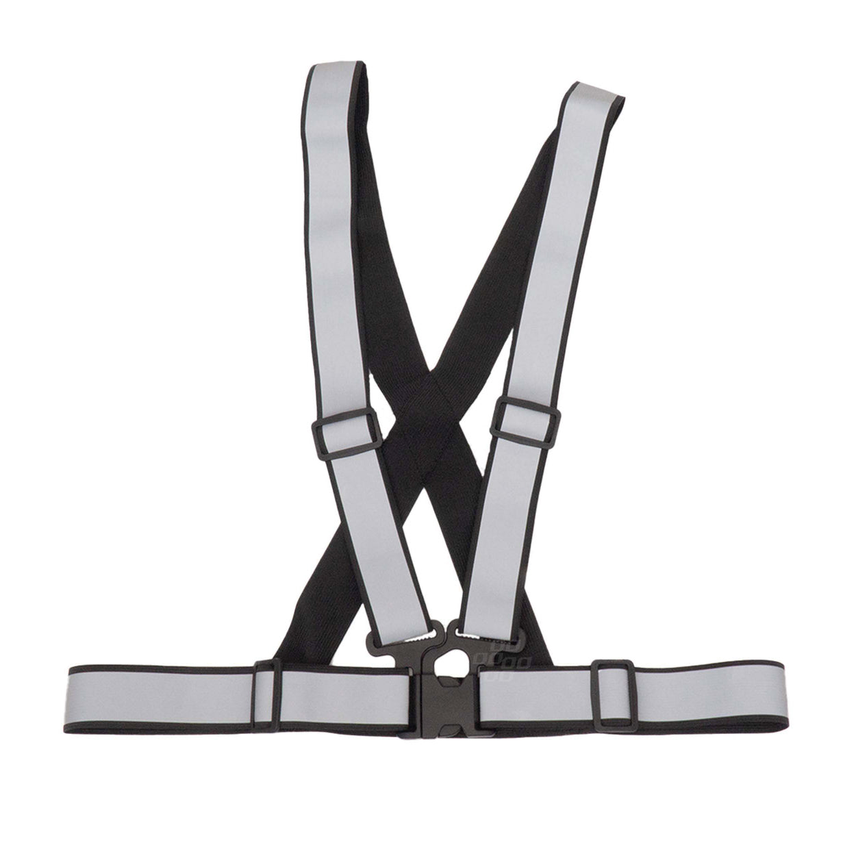 Sort refleksvest med seler og refleksstriber