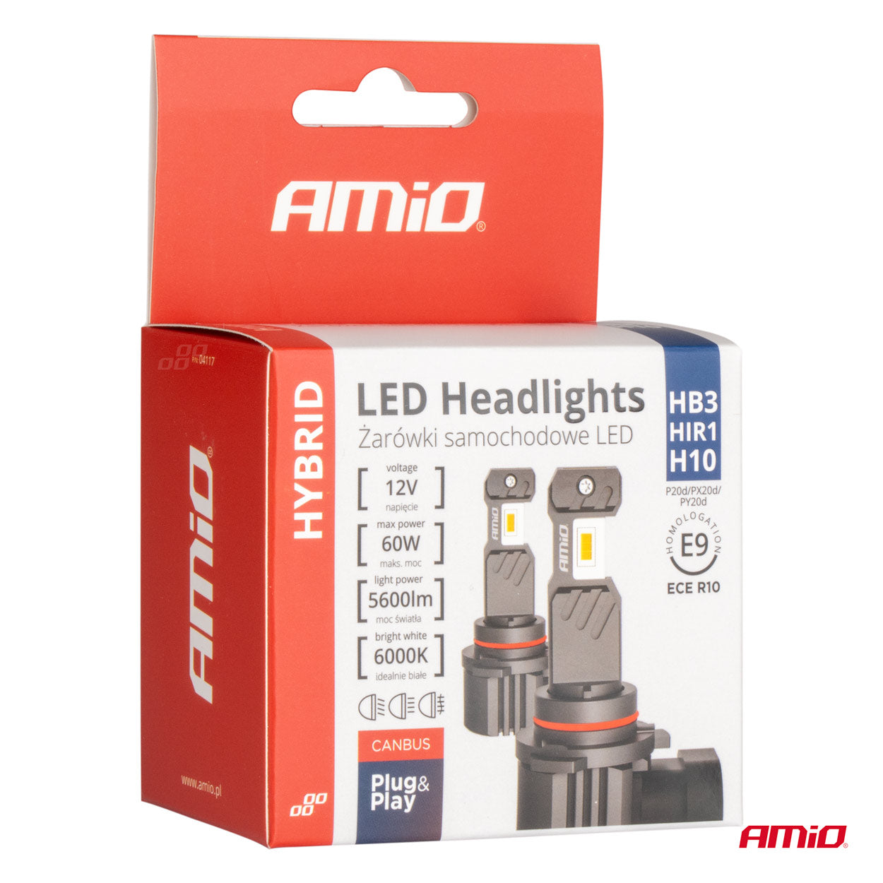 LED-pærer HB3 HIR1 H10 med 6000K lys