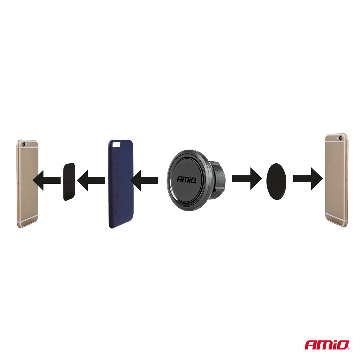 Justerbar magnetisk smartphoneholder til bil