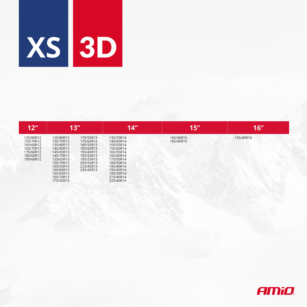 Cadenas de nieve textiles 3D XS en uso