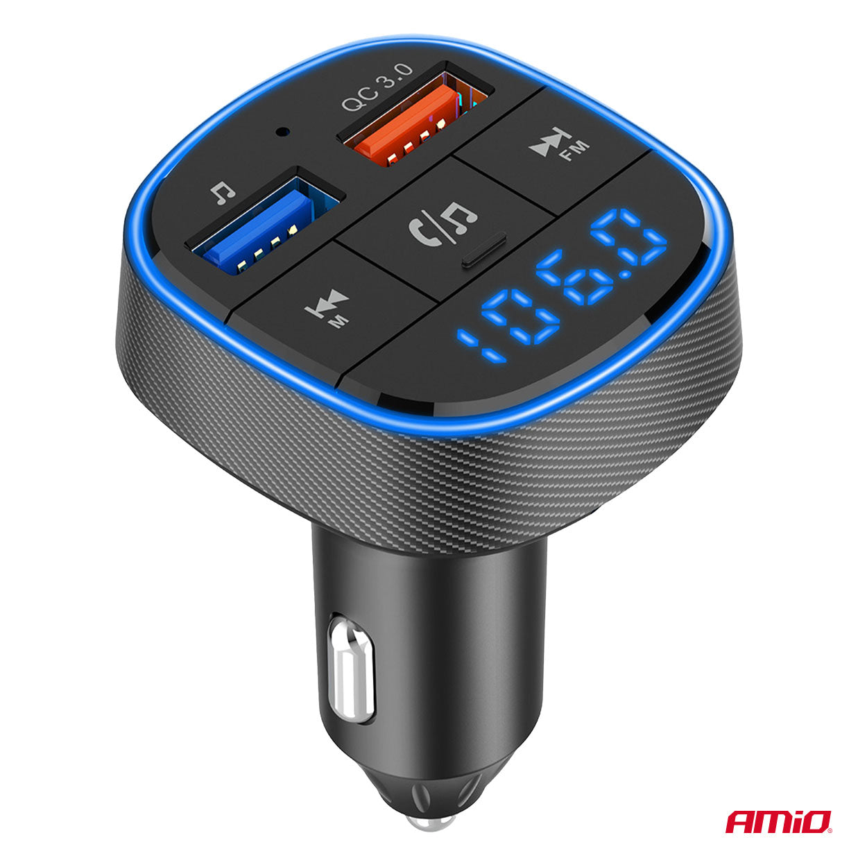 FM-transmitter med 2x USB-A til opladning og musik