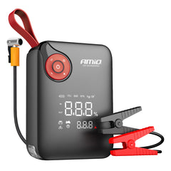 Mini 4-i-1 jumpstarter med kompressor, LED-lygte og powerbank