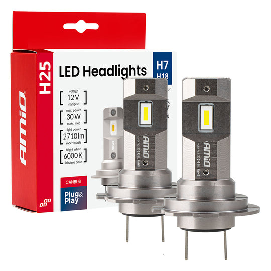 Bombillas LED para faros H7 y H18 con CANBUS de la serie H25