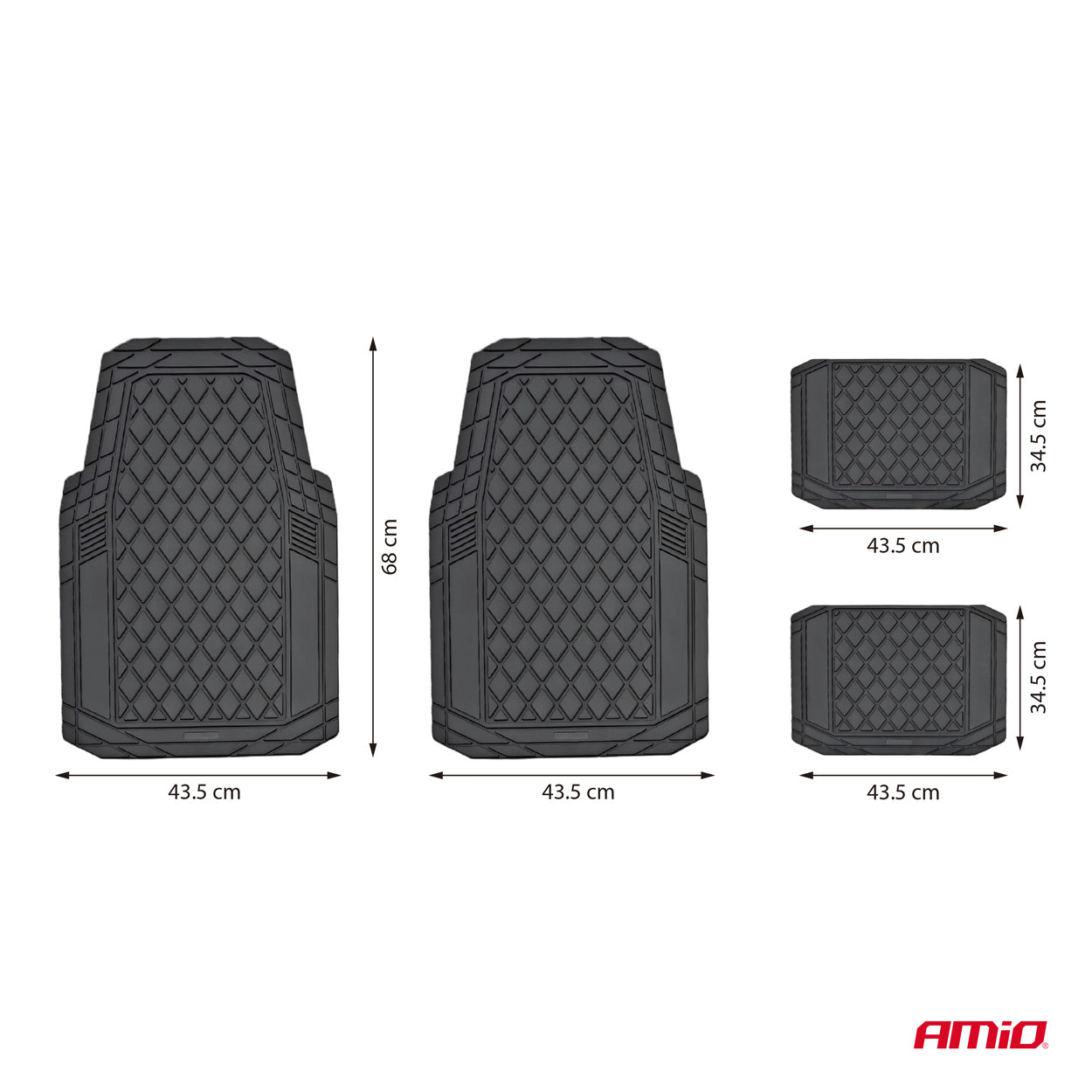 Alfombrillas de PVC para las plazas delanteras y traseras del coche