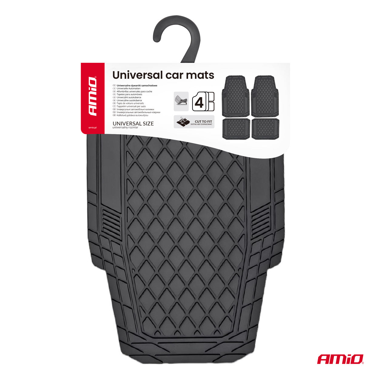 Alfombrilla universal de PVC negra para coche CM-03