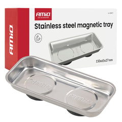 Bandeja magnética de acero inoxidable 150 × 65 × 27 mm