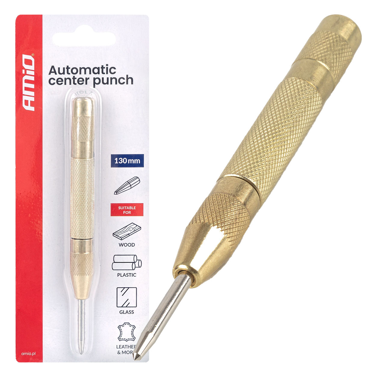 Punzón automático de 130 mm en acero al carbono