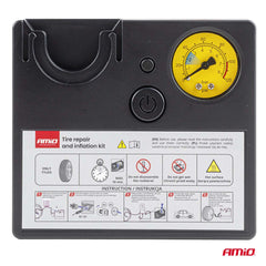 Compresor de 12V con manómetro para neumáticos de coche