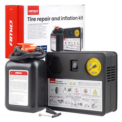 Kit de reparación de pinchazos y bombeo con compresor de 12 V y cilindro de 31 mm