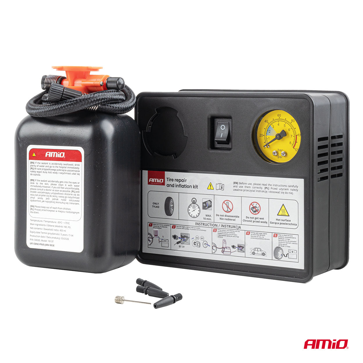 Kit de inflado para hinchar rápidamente un neumático pinchado