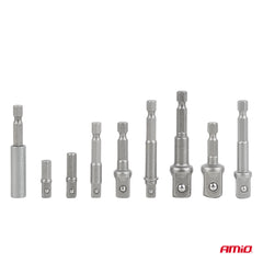 Adaptadores para llaves de vaso en medidas de 1/4, 3/8 y 1/2 pulgada