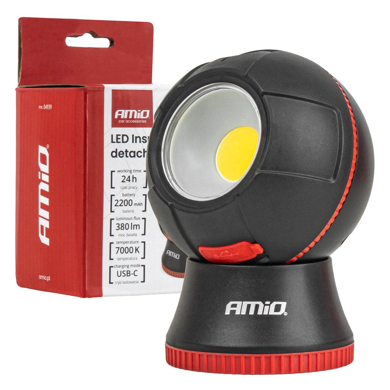 Lámpara de inspección LED desmontable con LED COB y batería de 2200 mAh