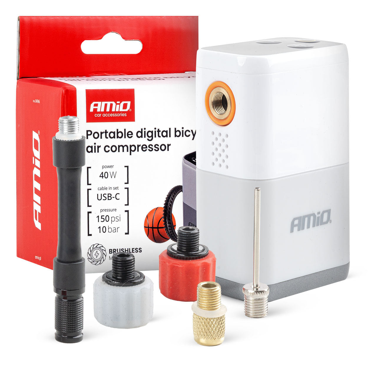 Compresor digital portátil para bicicleta con pantalla LED