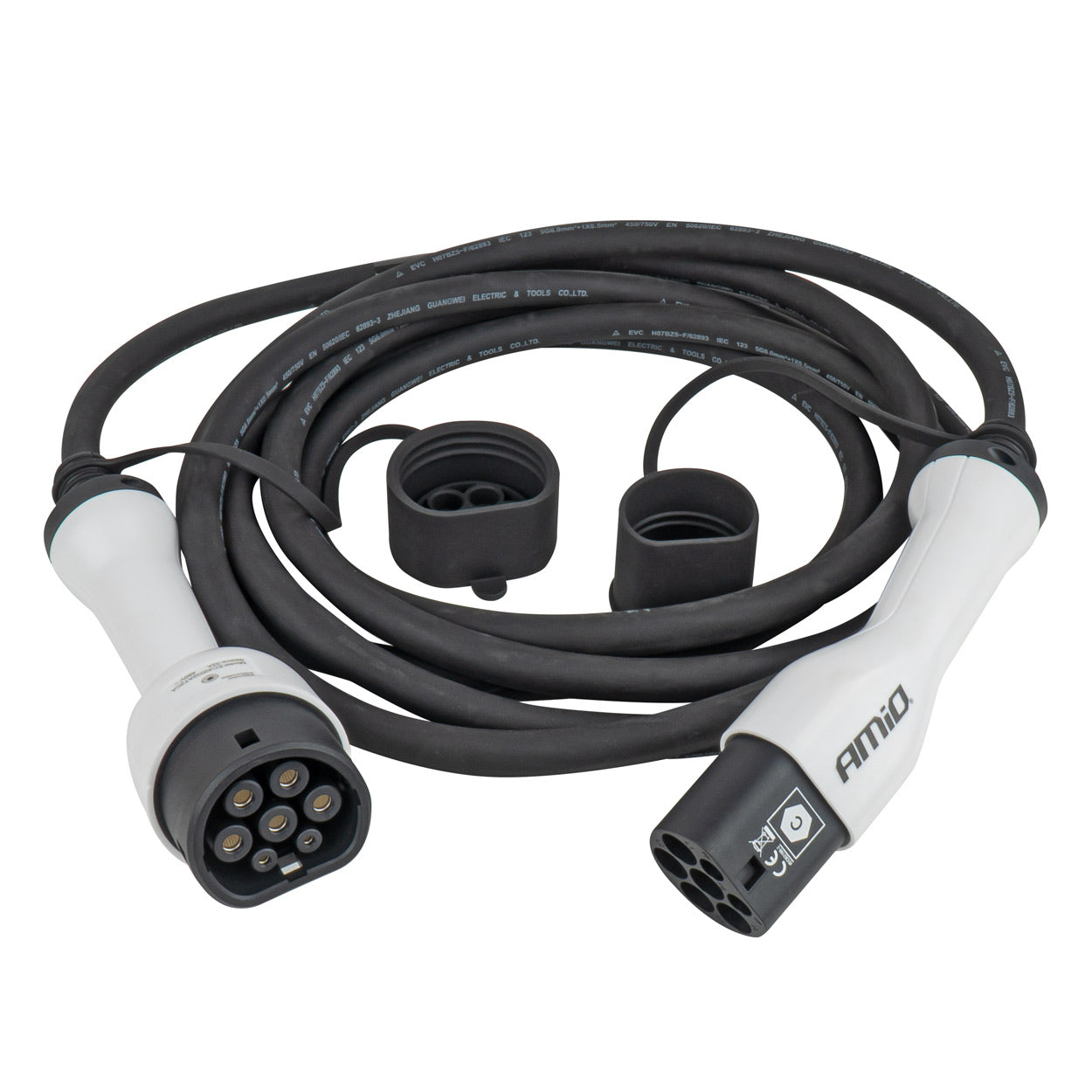 Cable de carga EV con conector Type 2 a Type 2, 22 kW y 5 metros