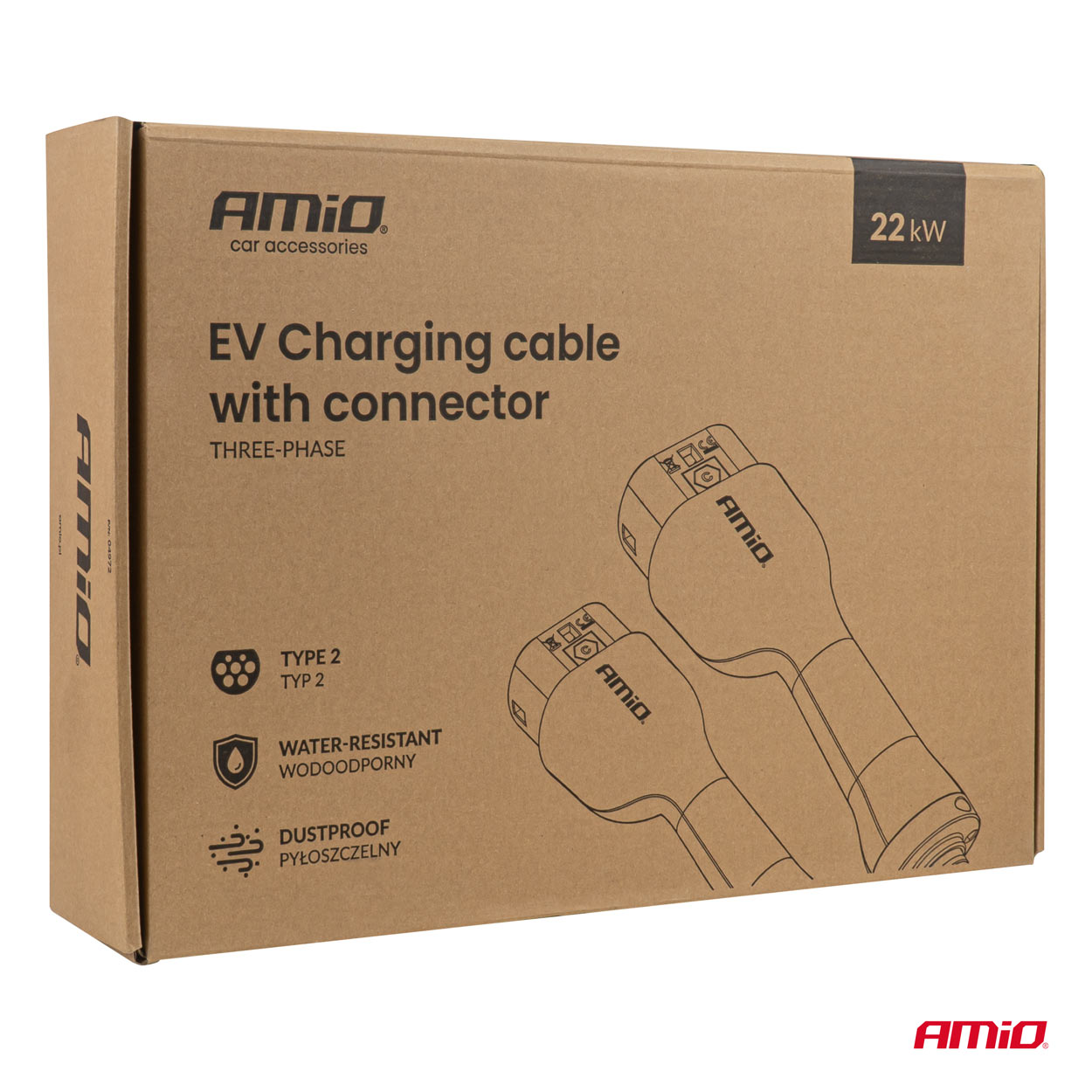 Cable de carga EV de 5 metros para estación de carga pública