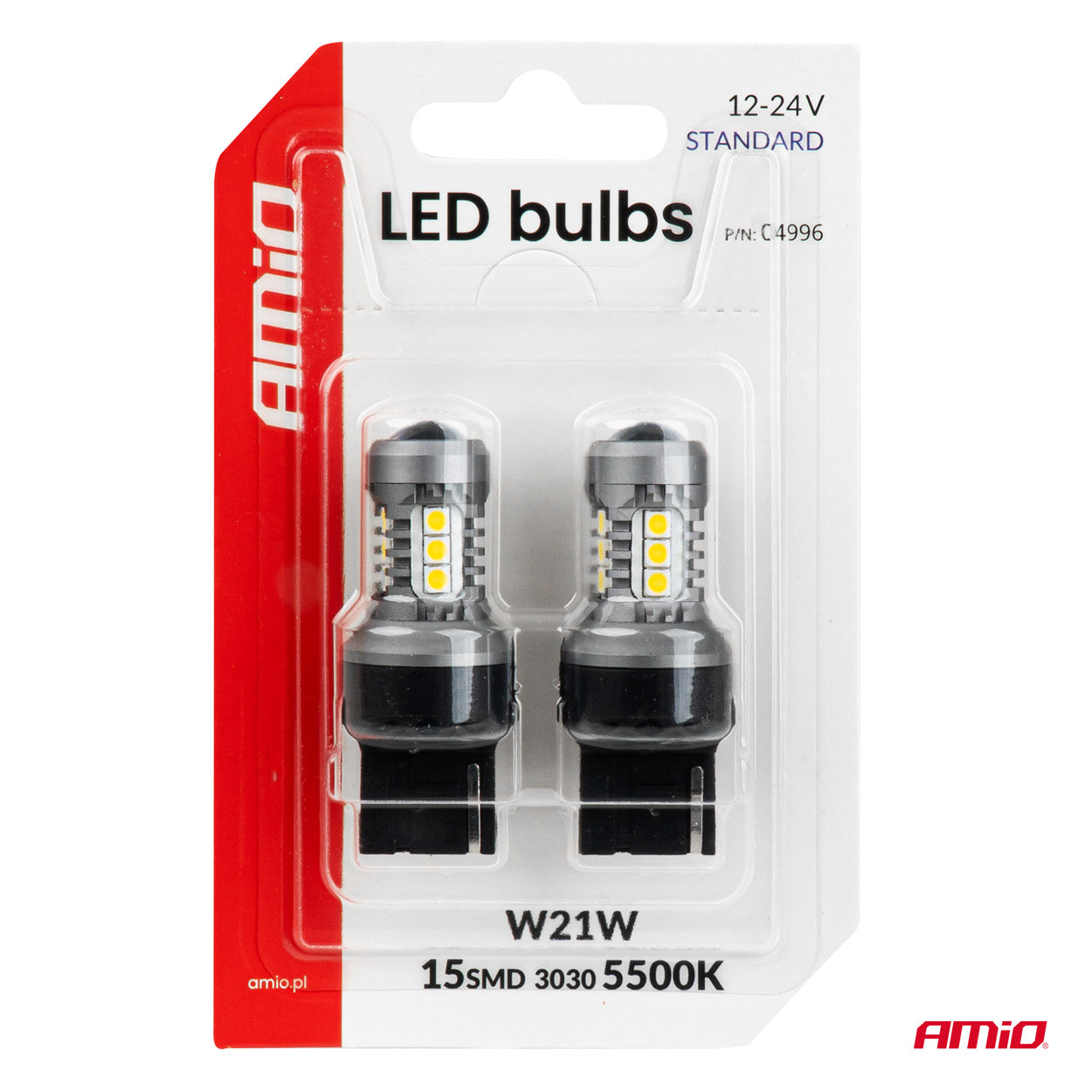 Bombilla LED blanca 7440 W21W para portalámparas compatible