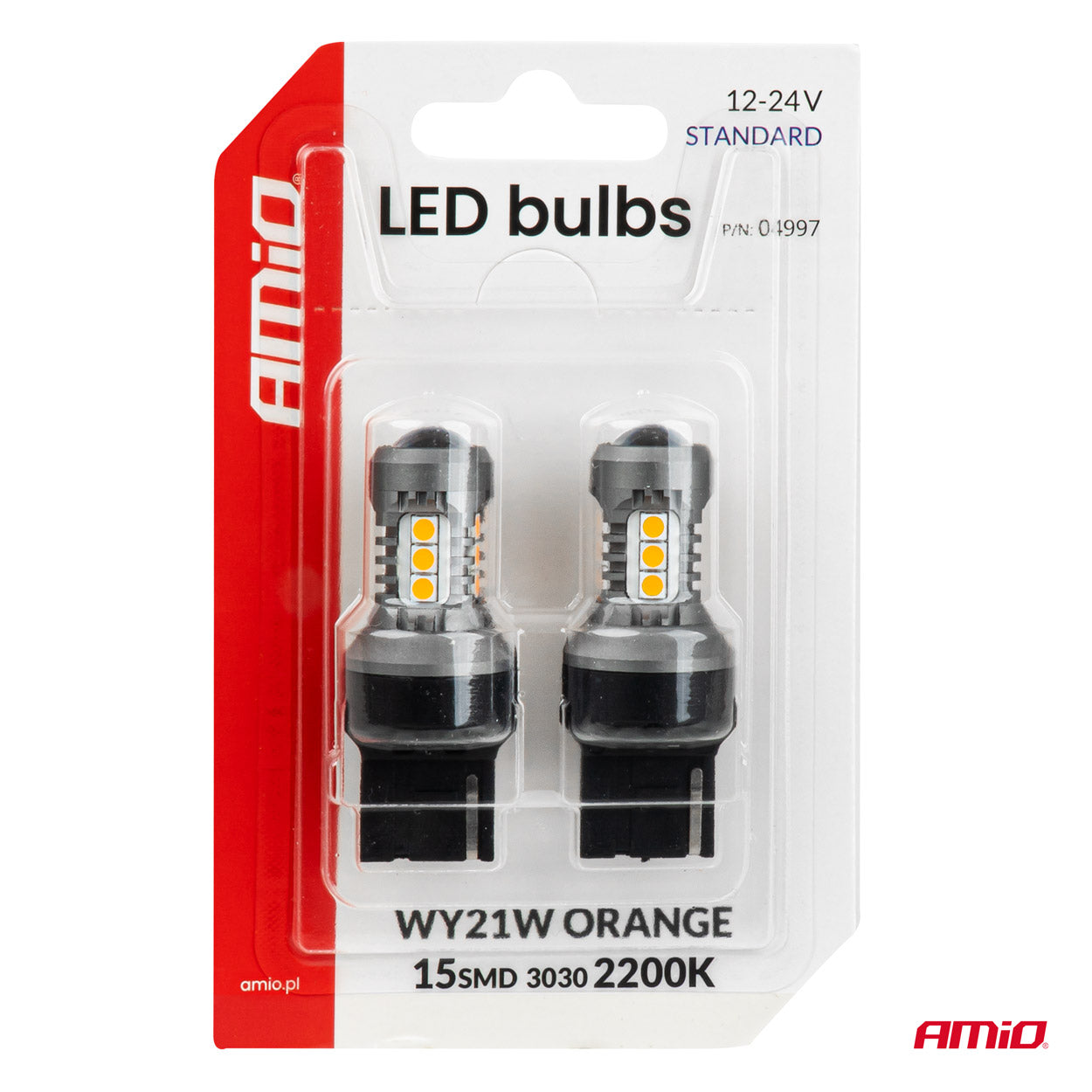 Bombilla LED naranja de 12/24 V para casquillo 7440