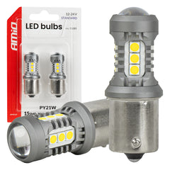 Bombilla LED con casquillo BAU15S/PY21W para 12/24 V