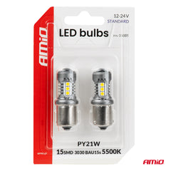 Bombilla LED con casquillo BAU15S/PY21W para iluminación de vehículo
