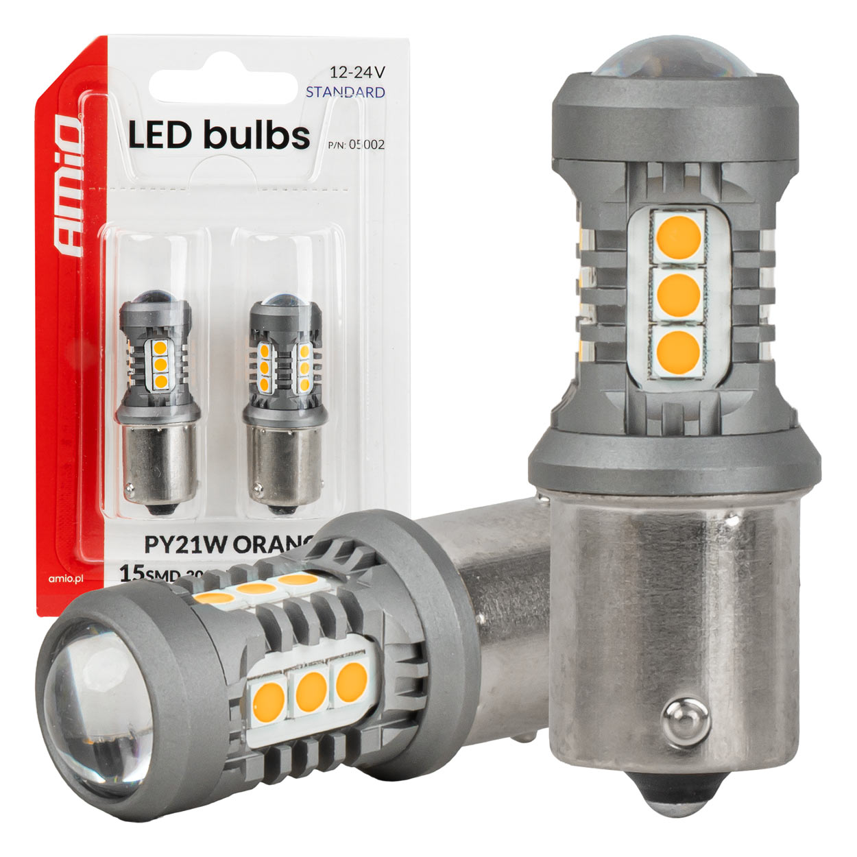 Bombilla LED naranja con casquillo BAU15S/PY21W