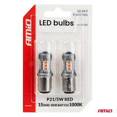 Bombilla LED de color rojo con casquillo BAY15D