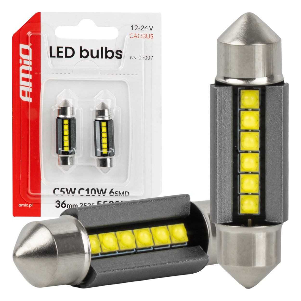 Bombilla LED CANBUS de 36 mm con 6 LED SMD 2525