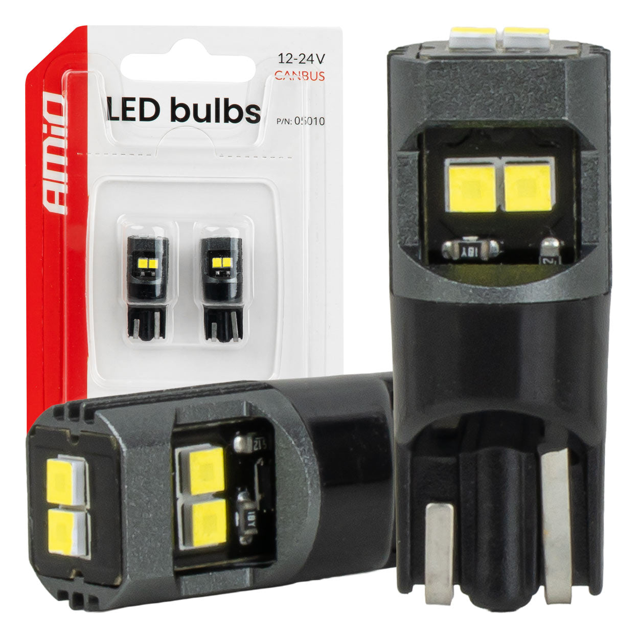 Bombilla LED T10 con CANBUS, luz blanca y 12/24 V