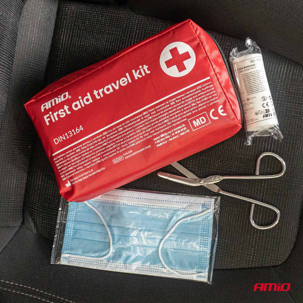 Botiquín de primeros auxilios con contenido para primeros auxilios prehospitalarios
