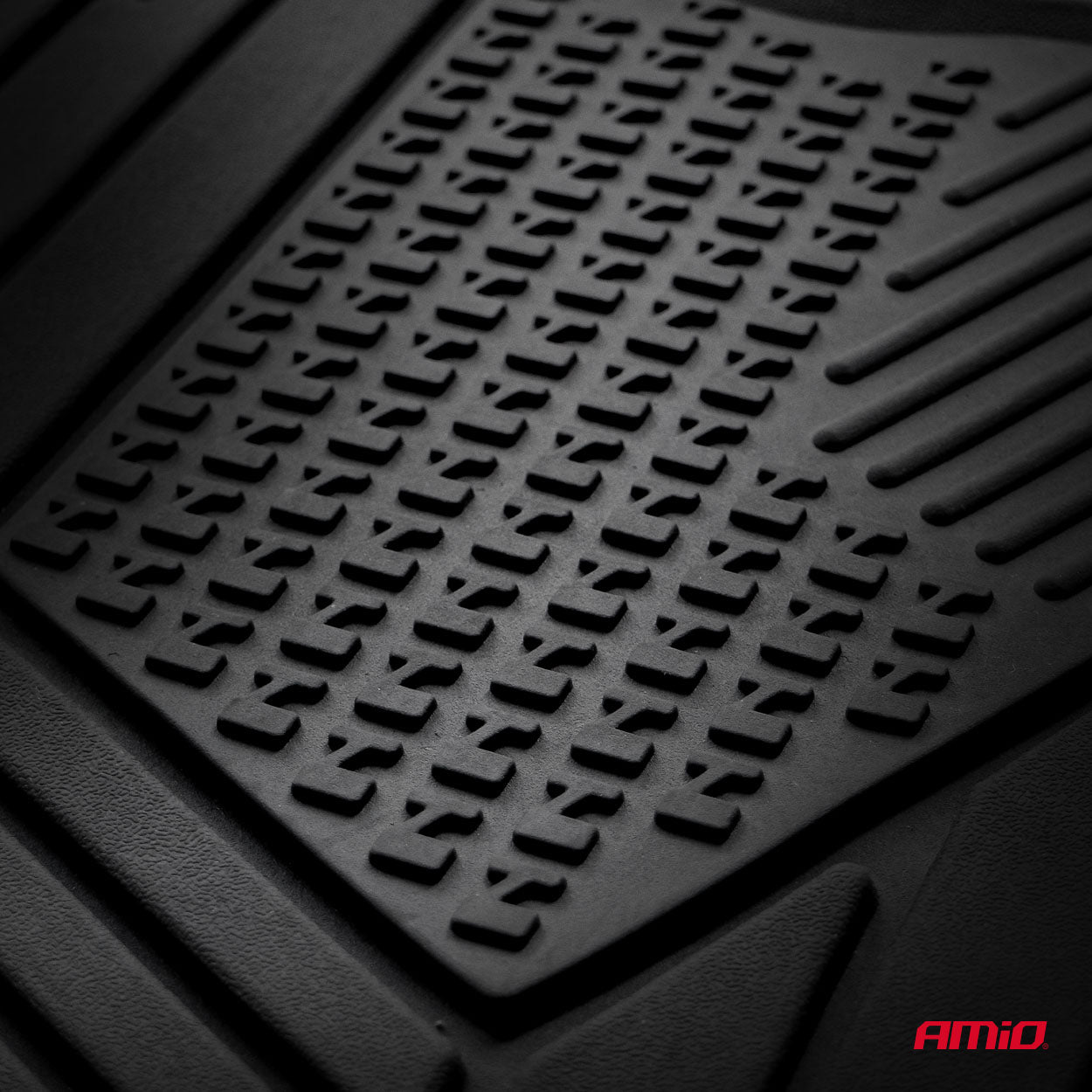 Juego de 4 alfombrillas universales para coche en PVC negro